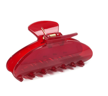 将图片加载到图库查看器，Cherry Red Hair Claw Clips for Women, Premium PC Material for Long-Term Use, 4.1 Inch Big Strong Hold No Slip Hair Clips for Thick or Thin Hair, Includes 2 Black Satin Scrunchies Visit the Ivyu Store
