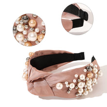 将图片加载到图库查看器，Fashion Pearl Knotted Headbands for Women - Wide No Slip Diademas Para Mujer De Moda 2025 Head Bands Large Accessories Gift for Girl - Ivyu Beauty
