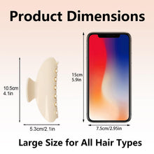 Load image into Gallery viewer, Cloud White Hair Claw Clip for Women, Premium PC Material for Long-Term Use, 4.1 Inch Big Strong Hold No Slip Hair Clips for Thick or Thin Hair, Includes 2 Black Satin Scrunchies
