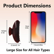 将图片加载到图库查看器，Luxury Hair Claw Clip for Women, Premium PC Material for Long-Term Use, 4.1 Inch Big Strong Hold No Slip Hair Clips for Thick or Thin Hair, Includes 2 Black Satin Scrunchies

