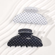 Load image into Gallery viewer, 2 Acetate Hair Claw Clip for Women, 3.8-Inch Black and White Polka Dot Big Hair Clips Strong Hold No Slip Claw Clips for Thick or Thin Hair

