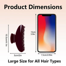 将图片加载到图库查看器，Luxury Hair Claw Clip for Women, Premium PC Material for Long-Term Use, 4.1 Inch Big Strong Hold No Slip Hair Clips for Thick or Thin Hair, Includes 2 Black Satin Scrunchies
