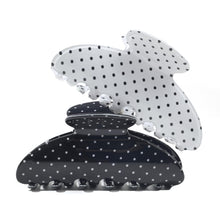 Load image into Gallery viewer, 2 Acetate Hair Claw Clip for Women, 3.8-Inch Black and White Polka Dot Big Hair Clips Strong Hold No Slip Claw Clips for Thick or Thin Hair
