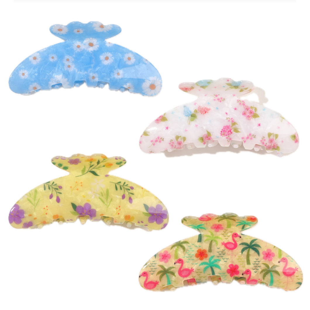 IVYU Hair Claw Clips for Women -Vintage Floral Nonslip Claw Hair Clips Accessories for Girls Fashion Strong Hold Hair clips for Thick Long Curly Jaw Clips floral print Series - Ivyu Beauty