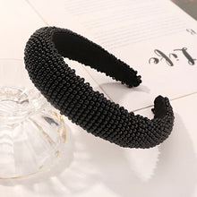 将图片加载到图库查看器，IVYU Pearl Headbands for Women Fashionable Handmade Wide Hair Hoops Beaded Bling HairBand Hair Accessories - Ivyu Beauty
