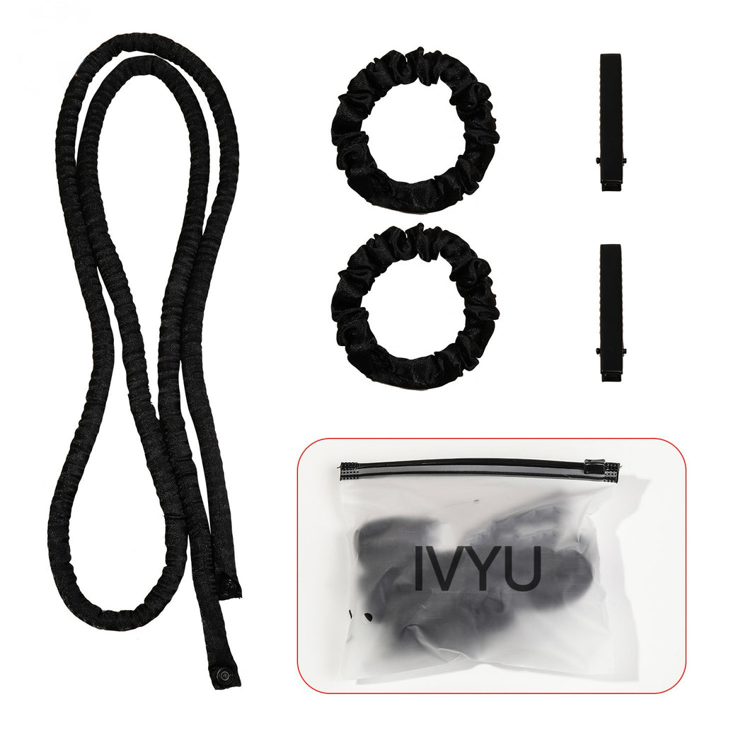 IVYU Extre Long Satin Heatless Hair Curler Set - Heatless Curls Overnight, Hair Rollers for Soft Curls & Frizz-Free Styling, No Heat Curlers To Sleep in, Jumbo Curling Rod Headband - Ivyu Beauty