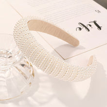 将图片加载到图库查看器，IVYU Pearl Headbands for Women Fashionable Handmade Wide Hair Hoops Beaded Bling HairBand Hair Accessories - Ivyu Beauty
