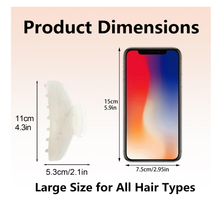 将图片加载到图库查看器，Luxury Hair Claw Clip for Women, Premium PVC Material for Long-Term Use, 4.1 Inch Big Strong Hold No Slip Hair Clips for Thick or Thin Hair, Includes 2 Black Satin Scrunchies
