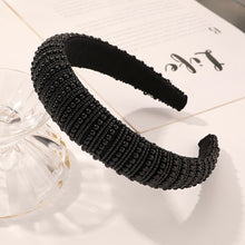 将图片加载到图库查看器，IVYU Pearl Headbands for Women Fashionable Handmade Wide Hair Hoops Beaded Bling HairBand Hair Accessories - Ivyu Beauty
