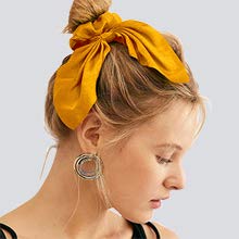 将图片加载到图库查看器，Ivyu Scrunchies Hair Ties Silk Satin Scrunchy - Cute Bow Bunny Ear Hair Elastic Ponytail Holder Bobbles Soft Elegant Elastic Hair Bands with Tail Ribbon - Ivyu Beauty
