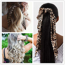 将图片加载到图库查看器，Ivyu Scrunchies for Hair Scarf Ties for Women Girls Satin Silk Cheetah Scarves Scrunchie Bow Leopard Ribbon Scrunchy with Tails For Thick Curl Hair No Crease Bandana Accessories Soft Ponytail Holders - Ivyu Beauty

