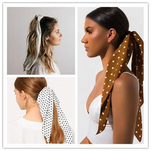 将图片加载到图库查看器，Ivyu Scrunchies for Hair Scarf Ties for Women Girls Satin Silk Cheetah Scarves Scrunchie Bow Leopard Ribbon Scrunchy with Tails For Thick Curl Hair No Crease Bandana Accessories Soft Ponytail Holders - Ivyu Beauty
