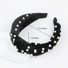 将图片加载到图库查看器，Headbands Women Hair Head Bands - 6 Pcs Pearl Knotted Head Bands Cute Velvet Top Knot Turban Hairbands Fashion Girls Vintage Boho Beauty Wide headbands Fashion Hair Accessories - Ivyu Beauty
