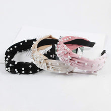 将图片加载到图库查看器，Headbands Women Hair Head Bands - 6 Pcs Pearl Knotted Head Bands Cute Velvet Top Knot Turban Hairbands Fashion Girls Vintage Boho Beauty Wide headbands Fashion Hair Accessories - Ivyu Beauty

