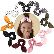 将图片加载到图库查看器，Ivyu Scrunchies Hair Ties Silk Satin Scrunchy - Cute Bow Bunny Ear Hair Elastic Ponytail Holder Bobbles Soft Elegant Elastic Hair Bands with Tail Ribbon - Ivyu Beauty
