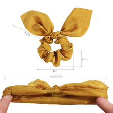 将图片加载到图库查看器，Ivyu Scrunchies Hair Ties Silk Satin Scrunchy - Cute Bow Bunny Ear Hair Elastic Ponytail Holder Bobbles Soft Elegant Elastic Hair Bands with Tail Ribbon - Ivyu Beauty
