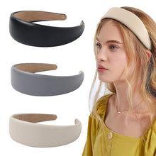 将图片加载到图库查看器，Headbands Women Hair Head Bands - 3 Wide Leather Headband Fashion Cute Hairbands Hair Accessories for Girls and Women Headbands Made of Soft PU - Ivyu Beauty

