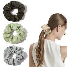 将图片加载到图库查看器，Ivyu Big Scrunchy Ponytail Holder Gray Dark Green Light Green Beige - Ivyu Beauty
