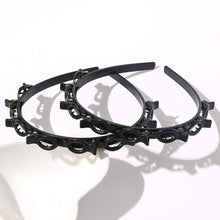 Load image into Gallery viewer, Ivyu Headbands for Women Head bands for Girls Thin Plastic Headband with Clips Hair Bands Fashion Braided Headbands Double Layer Twist Plait Hair Tools Double Bangs Hairstyle Hairpin for Work out Black - Ivyu Beauty
