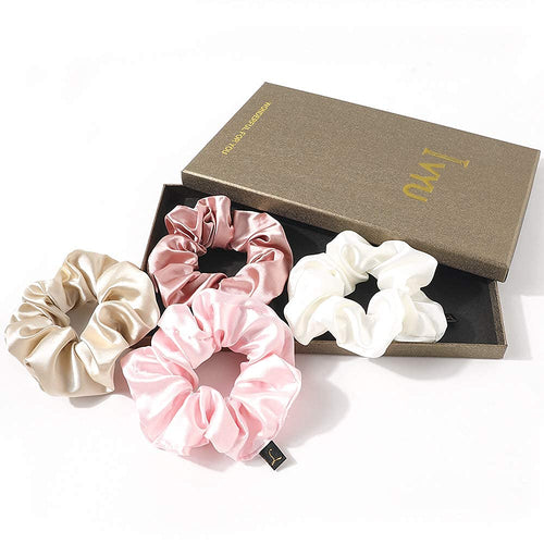 Scrunchies Women Hair Ties - Big Silk Satin Scrunchy Hair Bands Elastic Hair Accessories Soft Large Scrunchies For Vsco Girl Women - Ivyu Beauty
