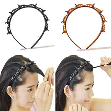 Load image into Gallery viewer, Ivyu Headbands for Women Head bands Hair Bands for Girls Thin Plastic Headband with Clips, Fashion Braided Headbands Double Layer Twist Plait Hair Tools, Double Bangs Hairstyle Hairpin for Work out - Ivyu Beauty
