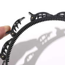 Load image into Gallery viewer, Ivyu Headbands for Women Head bands for Girls Thin Plastic Headband with Clips Hair Bands Fashion Braided Headbands Double Layer Twist Plait Hair Tools Double Bangs Hairstyle Hairpin for Work out Black - Ivyu Beauty
