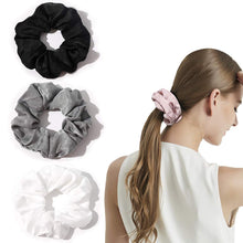 Load image into Gallery viewer, Silk Satin Scrunchies Women Hair Ties - Ivyu Big Scrunchy Ponytail Holder No Crease Hair Bands Soft Elastic No Hurt Your Hair for Vsco Girl Women White Black Gray Pink - Ivyu Beauty
