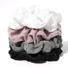 Load image into Gallery viewer, Silk Satin Scrunchies Women Hair Ties - Ivyu Big Scrunchy Ponytail Holder No Crease Hair Bands Soft Elastic No Hurt Your Hair for Vsco Girl Women White Black Gray Pink - Ivyu Beauty
