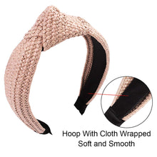 将图片加载到图库查看器，Ivyu Headbands Women Hair Head Bands - Ivyu Knotted Turban Cute 4 Headbands Straw Boho Twist Hair bands for Women’s hair Wide Thick Top Knot Hairbands For Girls Beauty Product Beech Accessories - Ivyu Beauty
