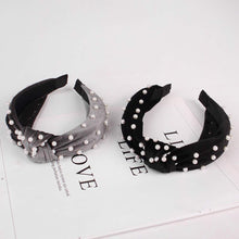将图片加载到图库查看器，Headbands Women Hair Head Bands - 6 Pcs Pearl Knotted Head Bands Cute Velvet Top Knot Turban Hairbands Fashion Girls Vintage Boho Beauty Wide headbands Fashion Hair Accessories - Ivyu Beauty
