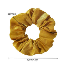 将图片加载到图库查看器，Silk Satin Scrunchies Women Hair Ties - Ivyu Big Scrunchy Ponytail Holder No Crease Hair Bands Soft Elastic No Hurt Your Hair for Vsco Girl Women Beige Gray Dard Yellow Light Yellow - Ivyu Beauty
