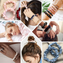 Load image into Gallery viewer, Scrunchies Silk Satin Hair Ties - Elestics Ponytail Holder Hair Bands Small Scrunchy For Thick Curl Hair No Crease Hair Ties Accessories Soft Ropes No Hurt Your Hair for Women and Girls - Ivyu Beauty
