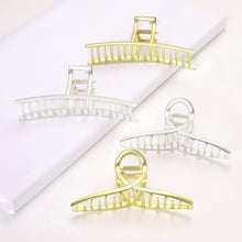 将图片加载到图库查看器，Hair Claw Clips for Women - Big Large Gold Metal Claw Hair Clips Accessories for Girls French Design Fashion Strong Hold Jumbo Jaw Banana Clamps for Thick Long Curly Half Bun Hair Adult Lady (4, Matel Gold) - Ivyu Beauty
