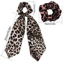 将图片加载到图库查看器，Ivyu Scrunchies for Hair Scarf Ties for Women Girls Satin Silk Cheetah Scarves Scrunchie Bow Leopard Ribbon Scrunchy with Tails For Thick Curl Hair No Crease Bandana Accessories Soft Ponytail Holders - Ivyu Beauty
