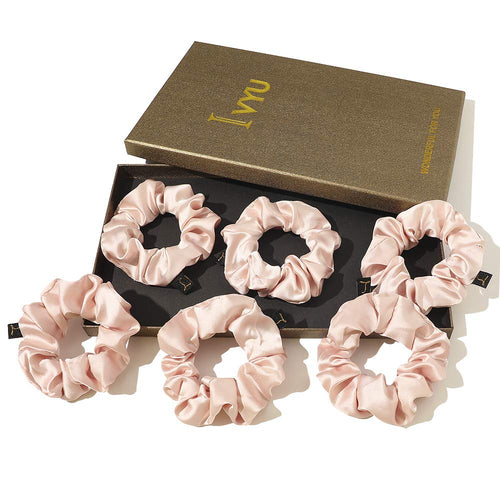 Ivyu Pink Scrunchy for Girls Women Thick Hair Cute Hairties - Ivyu Beauty