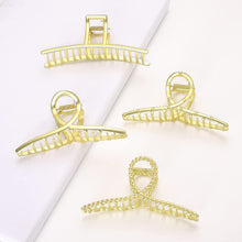 将图片加载到图库查看器，Hair Claw Clips for Women - Big Large Gold Metal Claw Hair Clips Accessories for Girls French Design Fashion Strong Hold Jumbo Jaw Banana Clamps for Thick Long Curly Half Bun Hair Adult Lady (4, Matel Gold) - Ivyu Beauty
