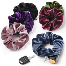 将图片加载到图库查看器，Ivyu Velvet Scrunchies With Pocket Zipper Hair Ties - Ivyu Beauty
