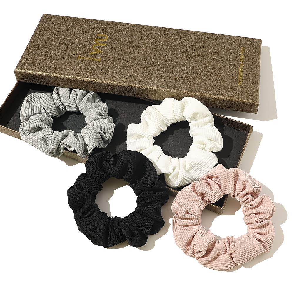 Scrunchies Hair Ties Scrunchy for Women Girls Cute Hairties for Thick Curl Hair No Crease Hair Accessories Soft Ropes Ponytail Holder No Hurt Your Hair - Ivyu Beauty