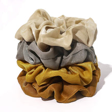 将图片加载到图库查看器，Silk Satin Scrunchies Women Hair Ties - Ivyu Big Scrunchy Ponytail Holder No Crease Hair Bands Soft Elastic No Hurt Your Hair for Vsco Girl Women Beige Gray Dard Yellow Light Yellow - Ivyu Beauty
