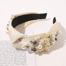 Load image into Gallery viewer, Ivyu Headbands for Women Head Bands -3 Knotted Pearl Headband Diademas Para Mujer De Moda Hair Accessories Hairbands for Girls No Slip Fashion Cute Top Knot Headband Gift for Women White Gray Beige - Ivyu Beauty
