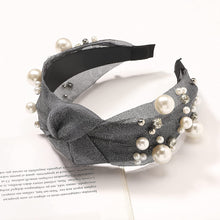 将图片加载到图库查看器，Headbands for Women Head Bands - Pearl Beaded Headband Diademas Para Mujer De Moda Hair Accessories Knotted Hairbands for Girls No Slip Fashion Cute Top Knot Headband Gift for Women Black Gray Beige - Ivyu Beauty
