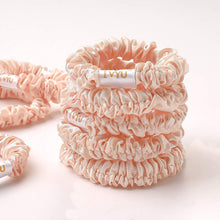 Load image into Gallery viewer, Ivyu Scrunchies Silk Satin Hair Ties Pink - Ivyu Beauty
