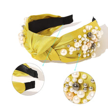 将图片加载到图库查看器，Fashion Pearl Knotted Headbands for Women - Wide No Slip Diademas Para Mujer De Moda 2025 Head Bands Large Accessories Gift for Girl - Ivyu Beauty
