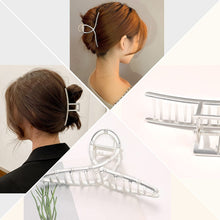 将图片加载到图库查看器，Hair Claw Clips for Women - Big Large Gold Metal Claw Hair Clips Accessories for Girls French Design Fashion Strong Hold Jumbo Jaw Banana Clamps for Thick Long Curly Half Bun Hair Adult Lady (4, Matel Sliver) - Ivyu Beauty
