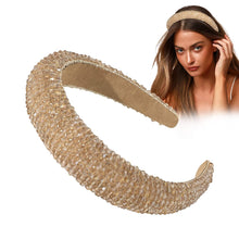 Load image into Gallery viewer, Ivyu Rhinestone Headbands for Women Girls Jeweled Padded Head Bands Glitter Diademas Para Mujer De Moda Hair Accessories Girls No Slip Fashion Cute Champagne Headband for Outfits Wedding Party - Ivyu Beauty
