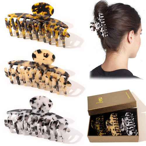 Ivyu Hair Claw Clips For Women - Banana Jaw Clips for Girls Leopard Cheetah Tortoise - Ivyu Beauty