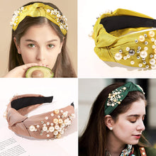 将图片加载到图库查看器，Fashion Pearl Knotted Headbands for Women - Wide No Slip Diademas Para Mujer De Moda 2025 Head Bands Large Accessories Gift for Girl - Ivyu Beauty
