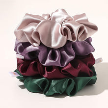 Load image into Gallery viewer, Scrunchies Hair Ties Silk Scrunchie for Girls Women Cute Hairties For Thick Curl Fine Hair No Crease Hair Accessories Soft Ropes Ponytail Holder No Hurt Your Hair (Burgundy Purple Pink Green) - Ivyu Beauty

