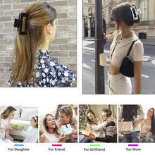 Load image into Gallery viewer, Hair Claw Clips for Women - Large Plastic Matte Jumbo Nonslip Claw Hair Clips Accessories for Girls Fashion Strong Hold French Rectangle Hair clips for Thick Long Curly Jaw Clips Black Series - Ivyu Beauty
