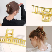 Load image into Gallery viewer, Ivyu Hair Claw Clips for Women - Nonslip Large Gold Banana Metal Barrettes Matte Claw Hair Clips Accessories for Girls French Fashion Strong Hold Jumbo No Damage Hairclips for Thick Long Curly Hair - Ivyu Beauty
